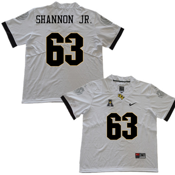 Men #63 Randy Shannon Jr. UCF Knights College Football Jerseys Sale-White